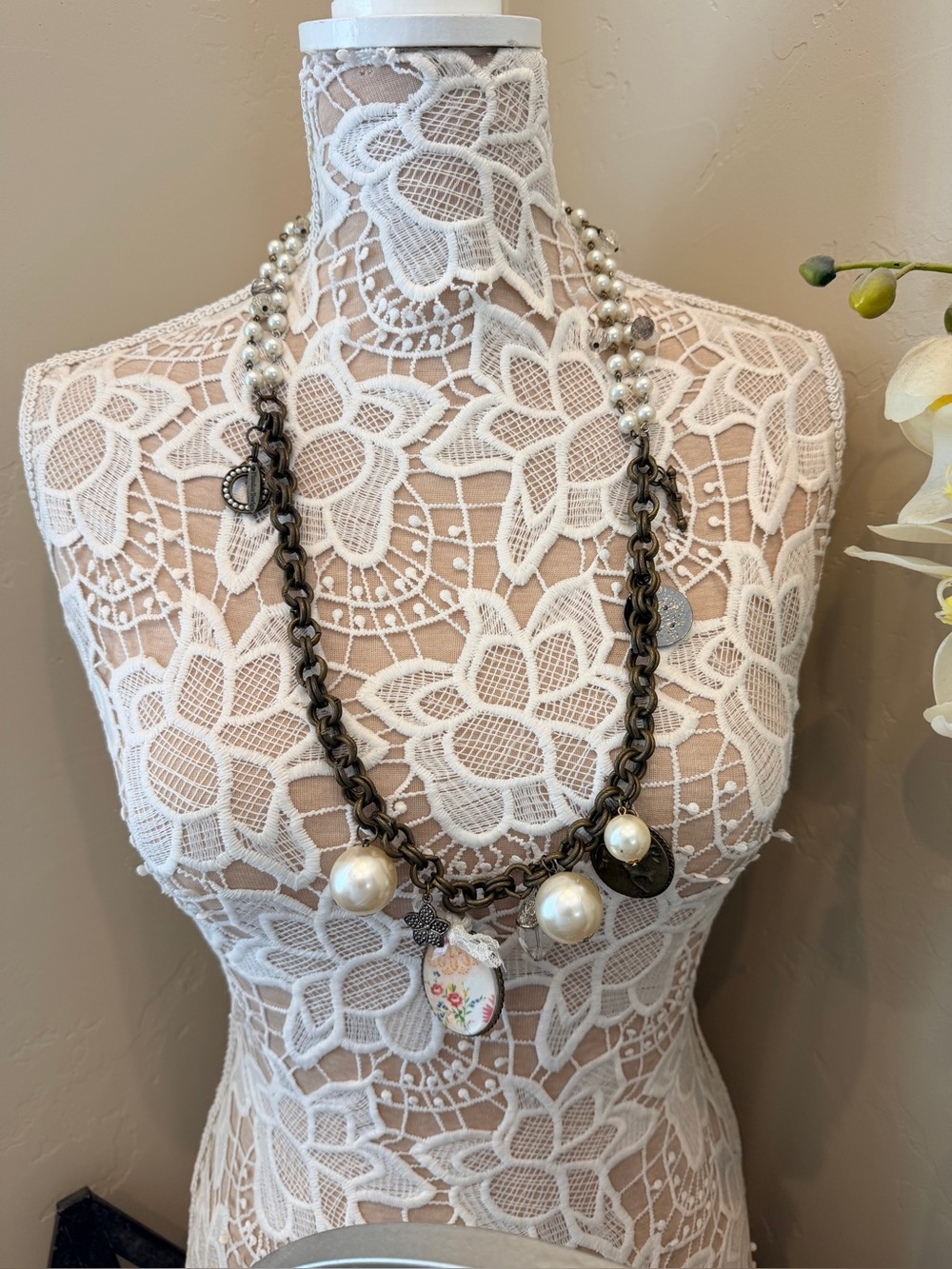 Plunder Design vintage long chunky necklace